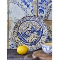 assiette orientale bleu oiseau gres peint main bloomingville karlie