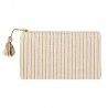 pochette en tissu coton blanc rayures argent orange madam stoltz