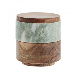 boite ronde de coservation couvercle marbre vert bois madam stoltz