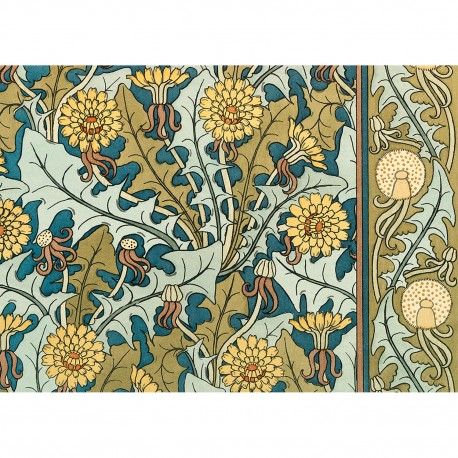 affiche florale art deco pissenlit the dybdahl dandelion