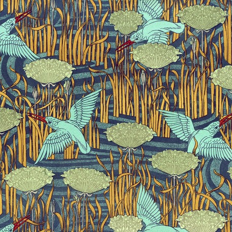 petite affiche carree art deco oiseaux the dybdahl kingfisher