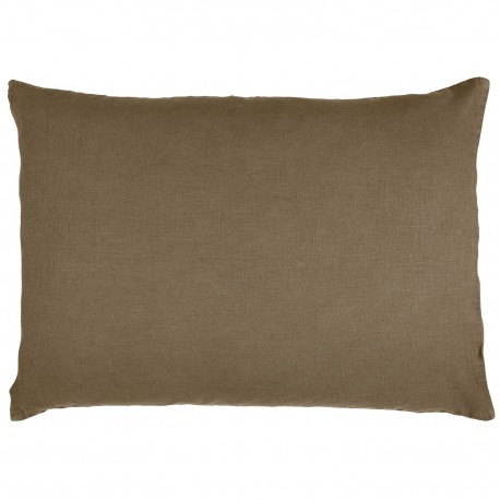 housse coussin lin rectangulaire chocolat marron ib laursen