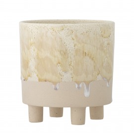 pot de fleur ceramique artisanale jaune pastel bloomingville imoa