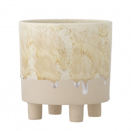 pot de fleur ceramique artisanale jaune pastel bloomingville imoa