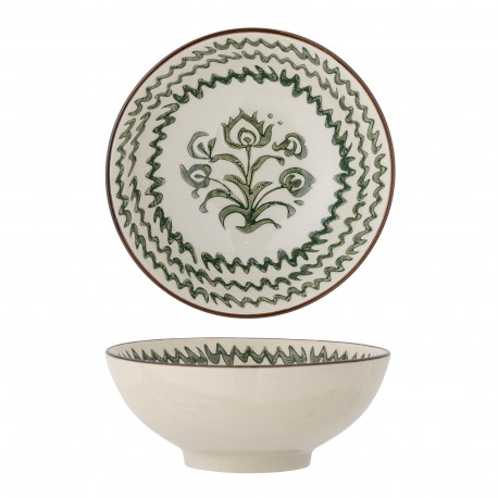 bol ceramqiue peinte motif vert bloomingville heikki