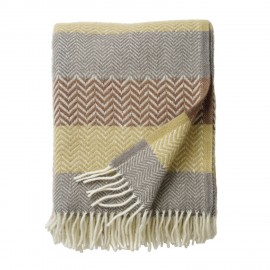 plaid laine agneau jaune brun degrade klippan zigzag