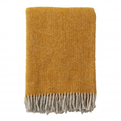 plaid laine suedoise jaune dore klippan vide