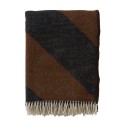 couverture merinos chic marron chocolat noir rayures klippan angle