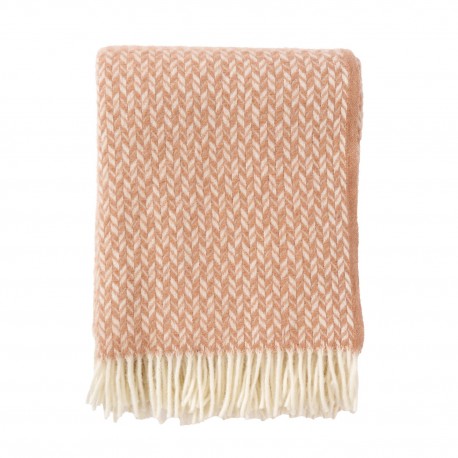 plaid chaud laine orange saumon abricot klippan lovik