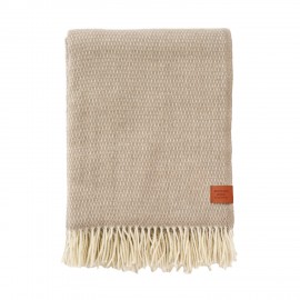 couverture plaid laine merinos beige taupe klippan hugo