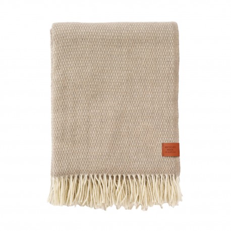 couverture plaid laine merinos beige taupe klippan hugo