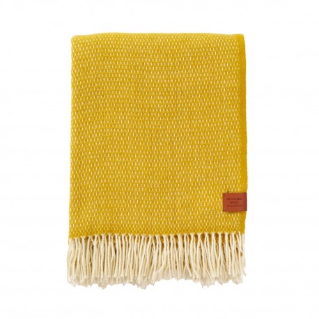 plaid laine merinos jaune vif citron doux chaud klippan hugo