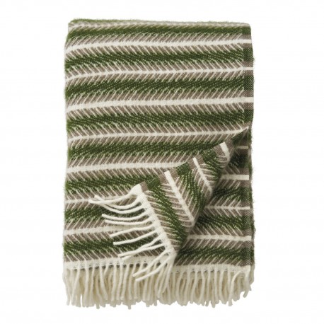 plaid chic raye vert laine agneau biologique klippan oscar