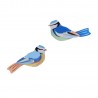 Oiseaux décoration murale mésanges Studio Roof Blue Tits set de 2