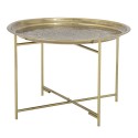 table basse ronde plateau amovible dore laiton grave bloomingville dalia