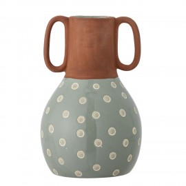 vase gres peint vert clair jade terracotta bloomingville hercule
