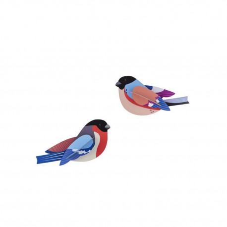 oiseaux muraux decoration carton pinsons studio roof finches