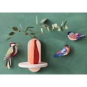oiseaux muraux decoration carton pinsons studio roof finches