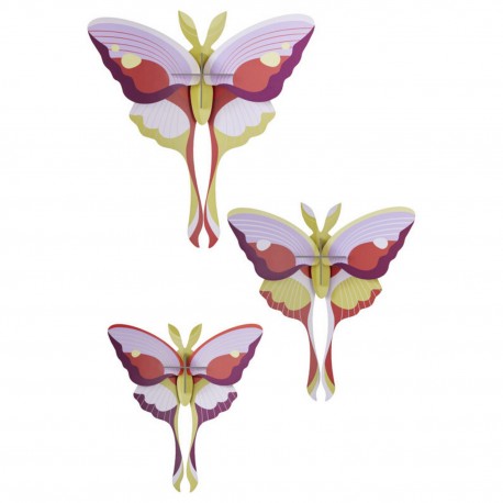 papillons comete decoration murale carton studio roof lilac comet butterflies