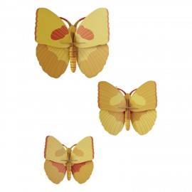 papillons jaunes decoration murale studio roof yellow butterflies set de 3