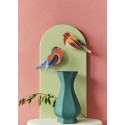 oiseaux colores decoratifs muraux robin studio roof robins set de 2