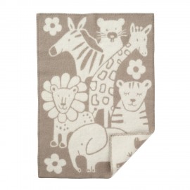 plaid laine agneau bebe beige marron animaux klippan picnic