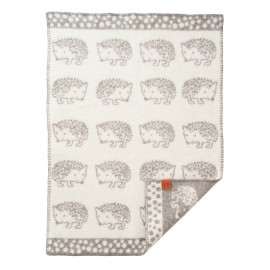 couverture bebe laine recyclee agneau grise herissons klippan hedgehog