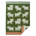 couverture laine agneau bio bebe verte petits chiens klippan voff