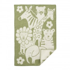 couverture bebe laine agneau vert clair animaux klippan picnic
