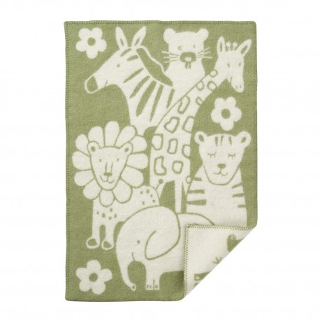 couverture bebe laine agneau vert clair animaux klippan picnic