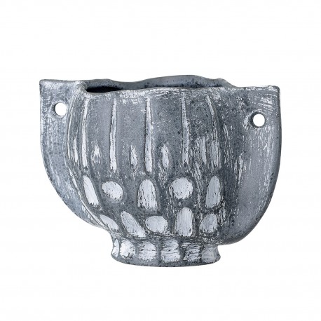 cache pot original bleu gres artisanal bloomingville oney