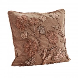 housse coussin coton broderie orange madam stoltz