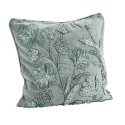 housse coussin vert menthe broderie florale applique madam stoltz