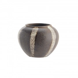 vase boule rond gres marron brun madam stoltz