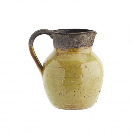 petit vase pichet terre cuite jaune artisanal madam stoltz