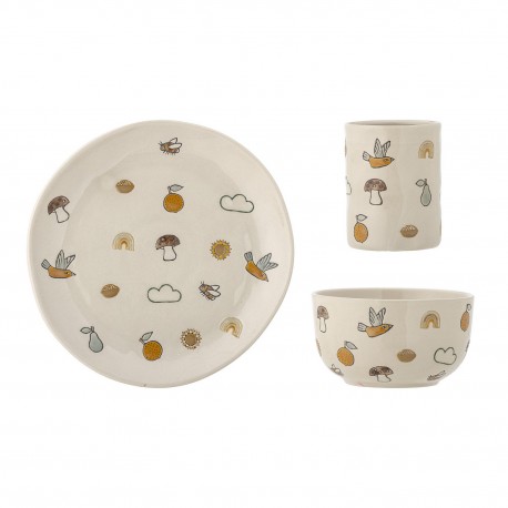 set de vaisselle enfants bebe gres bloomingville agnes