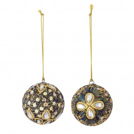 boules de sapin perles brillantes bleu bloomingville eleanore