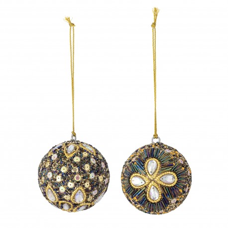 boules de sapin perles brillantes bleu bloomingville eleanore