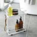 etagere rangement de douche acier blanc a poser yamazaki tower