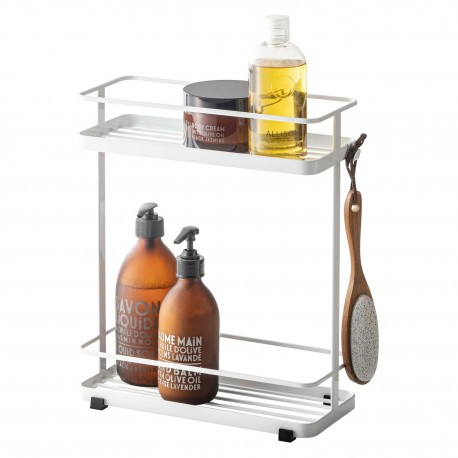 etagere rangement de douche acier blanc a poser yamazaki tower