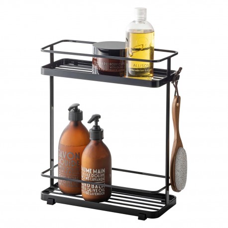 etagere de douche a poser salle de bains acier noir design yamazaki tower