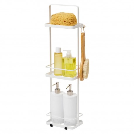 etagere compacte rangement salle de bain acier blanc yamazaki