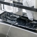 porte eponge evier egouttoir acier noir organiseur yamazaki
