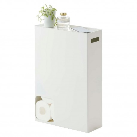 reserve papier toilette rangement wc design metal blanc yamazaki