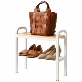 petit meuble a chaussures design epure blanc bois yamazaki tower