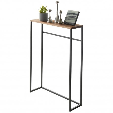 table console etroite fine design metal bois yamazaki tower