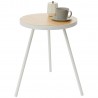 table basse ronde bout de canape blanche acier bois yamazaki tower