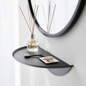 petite etagere murale demi lune flottante noir acier yamazaki tower