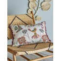 coussin salon brode oiseaux coton rectangulaire bloomingville ming