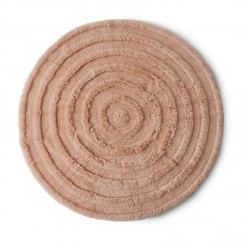tapis rond rose pastel nude tufte laine hk living